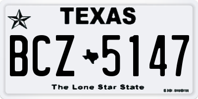 TX license plate BCZ5147