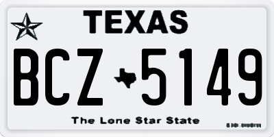 TX license plate BCZ5149