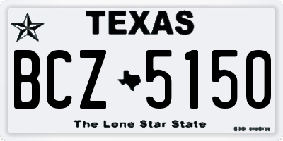 TX license plate BCZ5150