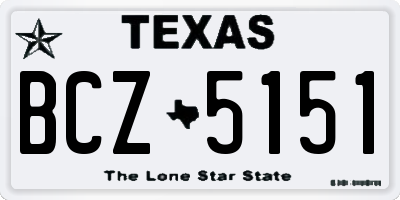 TX license plate BCZ5151