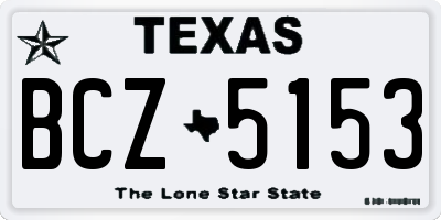 TX license plate BCZ5153