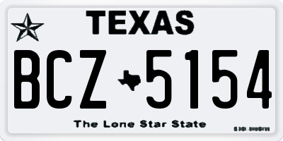 TX license plate BCZ5154