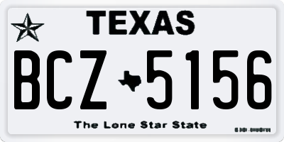 TX license plate BCZ5156