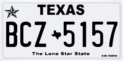TX license plate BCZ5157