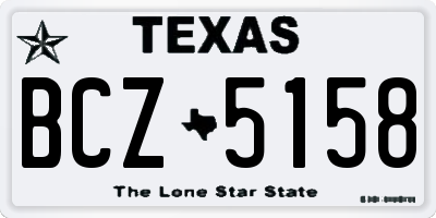 TX license plate BCZ5158