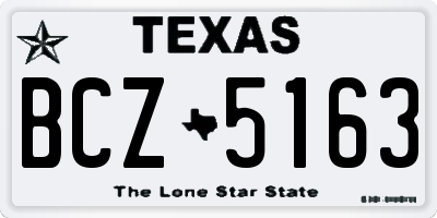 TX license plate BCZ5163