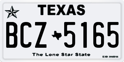 TX license plate BCZ5165