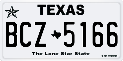 TX license plate BCZ5166
