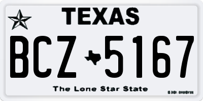 TX license plate BCZ5167