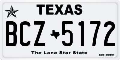 TX license plate BCZ5172