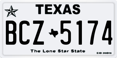 TX license plate BCZ5174