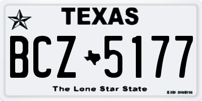 TX license plate BCZ5177