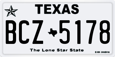 TX license plate BCZ5178