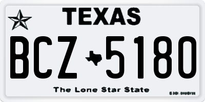 TX license plate BCZ5180
