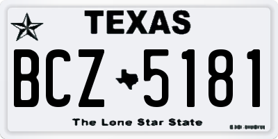 TX license plate BCZ5181