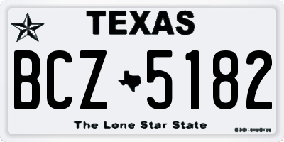 TX license plate BCZ5182