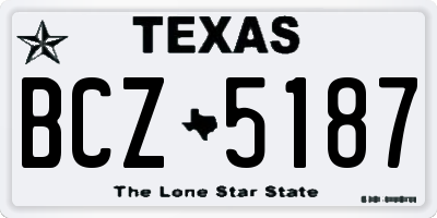 TX license plate BCZ5187