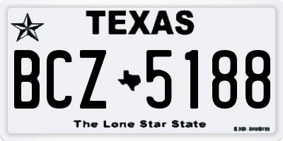 TX license plate BCZ5188