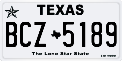 TX license plate BCZ5189