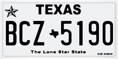 TX license plate BCZ5190