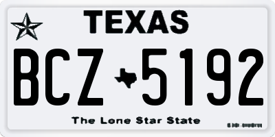 TX license plate BCZ5192