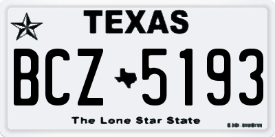 TX license plate BCZ5193