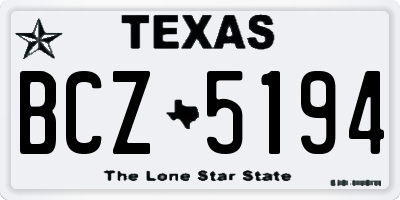 TX license plate BCZ5194