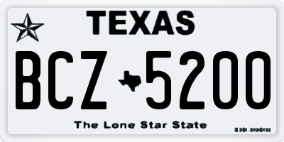 TX license plate BCZ5200
