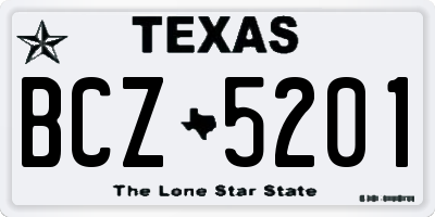TX license plate BCZ5201