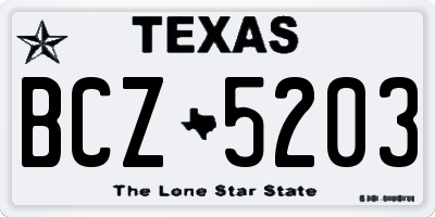 TX license plate BCZ5203