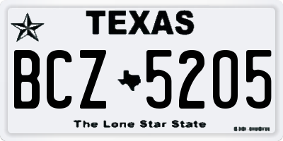 TX license plate BCZ5205