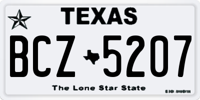 TX license plate BCZ5207