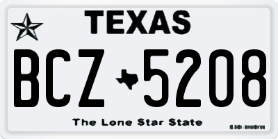 TX license plate BCZ5208