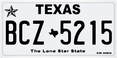 TX license plate BCZ5215