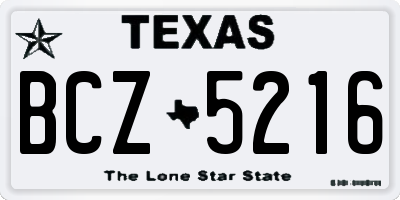 TX license plate BCZ5216