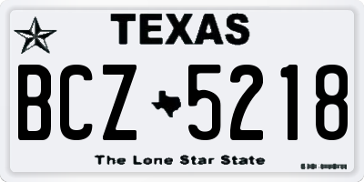 TX license plate BCZ5218
