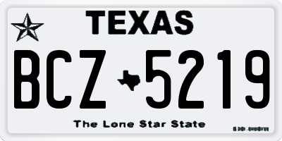 TX license plate BCZ5219