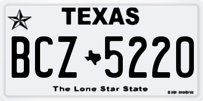 TX license plate BCZ5220