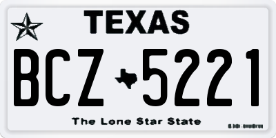 TX license plate BCZ5221