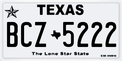 TX license plate BCZ5222