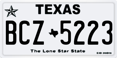 TX license plate BCZ5223