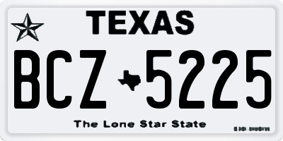 TX license plate BCZ5225
