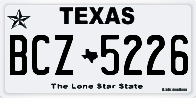 TX license plate BCZ5226