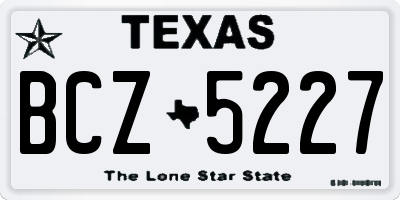 TX license plate BCZ5227