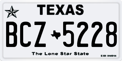 TX license plate BCZ5228
