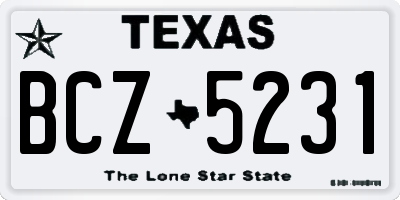 TX license plate BCZ5231