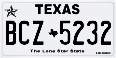 TX license plate BCZ5232