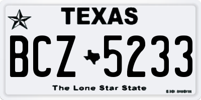 TX license plate BCZ5233