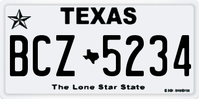 TX license plate BCZ5234