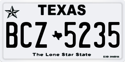 TX license plate BCZ5235